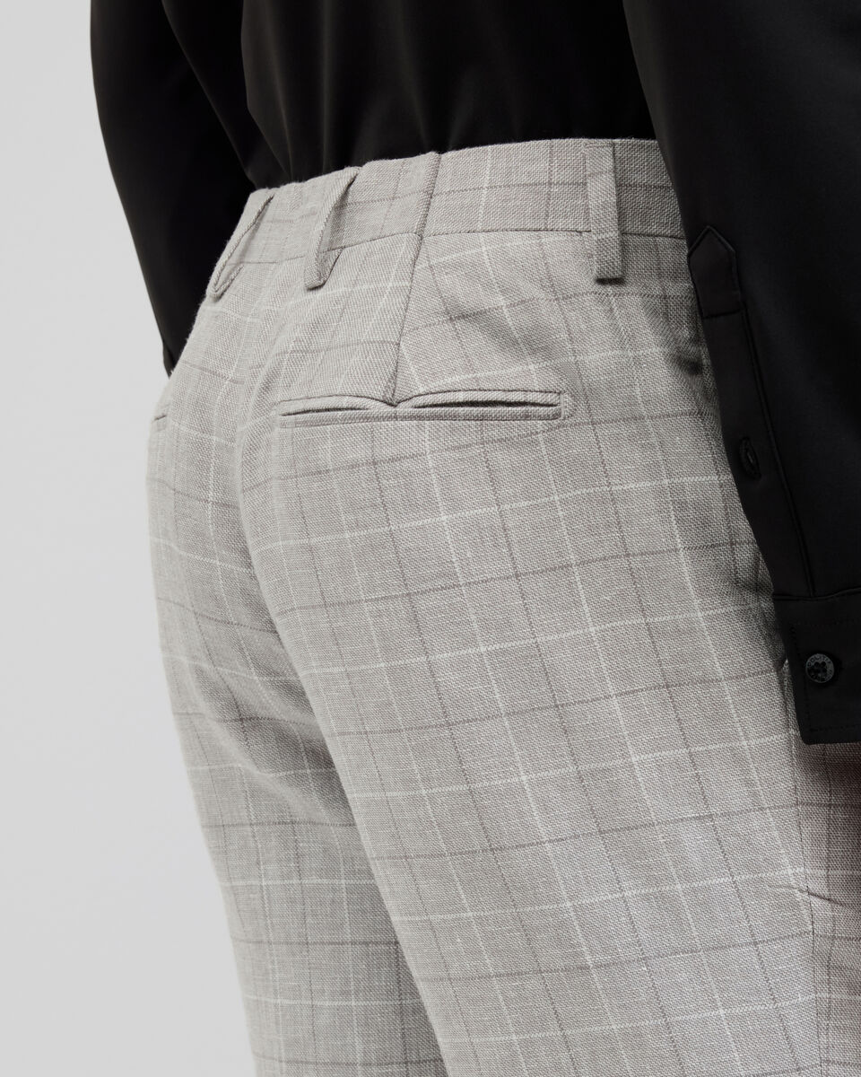 Windowpane Check Tailored Pant, Grey, hi-res